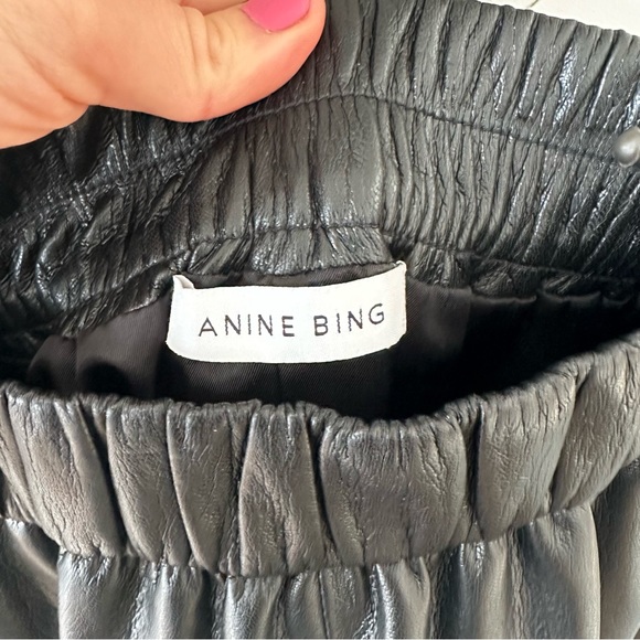 Anine Bing Colton track pant black faux leather - Picture 5 of 8